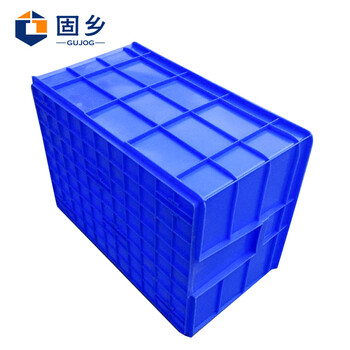固乡 大号加厚塑料物流周转箱 零件盒 物料箱 分类筐 工具箱 储物箱 收纳箱 搬家整理箱 蓝色 840*610*450mm