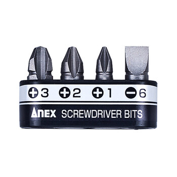 安力士牌（ANEX）进口螺丝刀 No.428 上曲棘轮螺丝刀 棘爪超短批头 一字起子 十字螺丝批 改锥 5件套