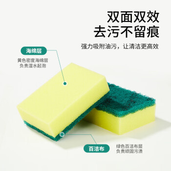 3M思高洗碗布金刚砂G6215洗碗海绵百洁布厨房吸水经典款抹布 5片装