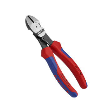 凯尼派克（KNIPEX）74 12 180 省力型斜口钳 定制 抛光 双色手柄 带复位弹簧 180mm 切割类工具 钢