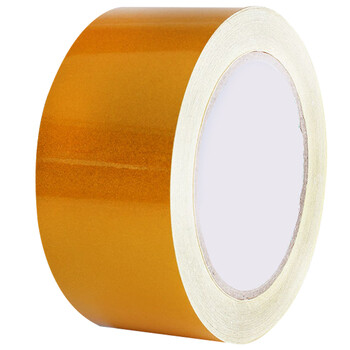 海斯迪克 反光警示胶带（黄色1卷）5CM*45.7M 夜间交通安全警示车贴地贴 PET反光膜 HKJD-10