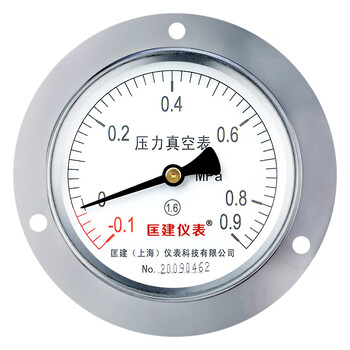 匡建仪表（CONJANT）Y-100ZT轴向带边压力表 液压表水压表气压表真空表-0.1+0.9MPa