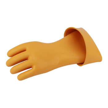 双安牌35KV绝缘手套舒适型耐压31KV带电作用橡胶手套均码黄色 1副