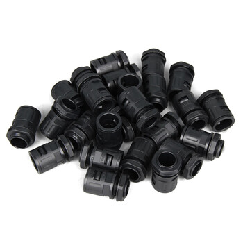 BOWERY波纹管接头直插式尼龙塑料管穿线软管接头黑色密封固定接头AD34.5/PG29 1个