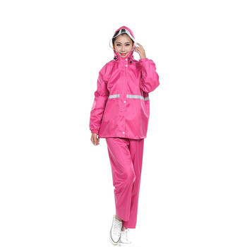 星工（XINGGONG）分体雨衣套装 成人雨衣加厚雨衣雨裤 XXL码玫红色涤丝防WF040