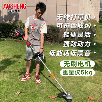 奥晟机械（AOSHENG）电动割草机小型充电式除草机多功能草坪机锂电池打草机 配7.5Ah电池【1充1电】
