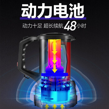 鸣固 H882手电筒LED强光探照灯多功能手提灯远射充电式大功率超亮户外应急防汛手电筒（大号手电筒）