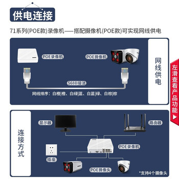 海康威视 HIKVISION DS-7104N-F1/4P网络监控硬盘录像机4路接POE网络摄像头