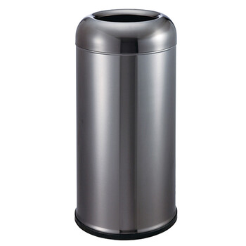 迪恩斯（DEANS）不锈钢圆形垃圾桶公共场所直投圆桶大号商用公用商场影院用敞口大容量直投 110U黑金