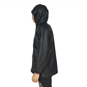 劳保佳 防油罩衣 防水 防油 耐磨 防水工作服 黑色带帽子 2XL 可定制