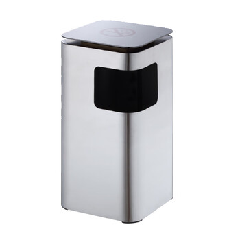 南 GPX-212A 砂钢 南方平面圆角座地烟灰桶  不锈钢垃圾桶 公用烟灰垃圾箱 果皮桶 内桶容量20升