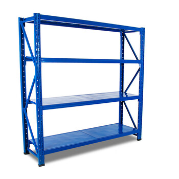 冰禹 BY-5032 仓储货架 多功能置物架展示架 4层蓝色 长120*宽50*高200cm主架