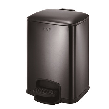 南 SJ20-F03 南方方形脚踏桶 黑金 无指纹垃圾桶 20升容量 果皮桶  商用酒店宾馆客房不锈钢垃圾桶