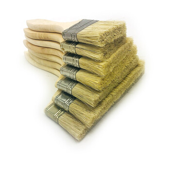 兰诗（LAUTEE）DF-1002 白木柄毛刷 工业用软毛油漆刷子鬃猪毛 1.5寸中档鬃刷10把/盒