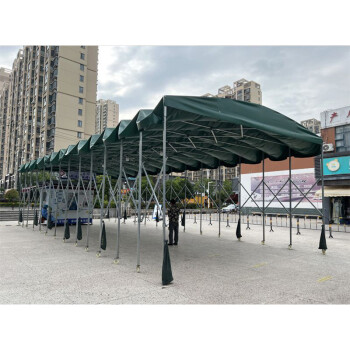 穆运 推拉雨棚移动大型帐篷折叠收缩遮阳棚子伸缩式防雨停车棚 长10宽6高2.6米