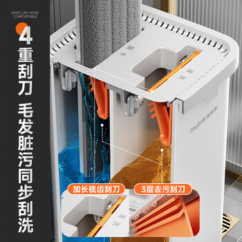 佳帮手平板拖把40cm6布家用一拖净免手洗2025带桶一套洗拖地神器墩拖布