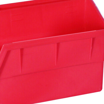 兰诗（LAUTEE）4# 挂壁零件盒 背挂式塑料五金盒元件盒 斜口螺丝收纳盒 红色140*105*75