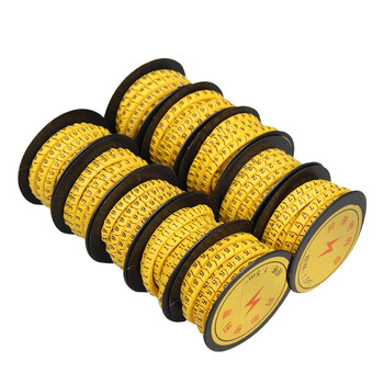 BOWERY彩色数字号码管网线标签套管凹口异形管电线标记管0-9数字标签线号管1.5平方 10卷/套  1套