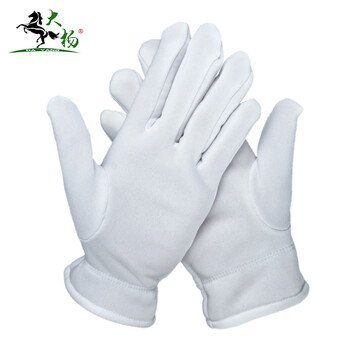 大杨285三筋摇力绒礼仪手套10双装 接待安检加厚加绒保暖司机开车手套