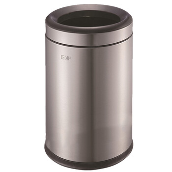 南 SF8-Y01 圆形垃圾桶 砂银钢 防指纹不锈钢房间桶 商用酒店宾馆客房 南方垃圾桶 果皮桶 内桶容量8升
