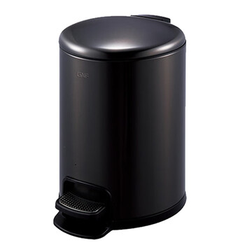 南 SJ12-Y03 南方圆形脚踏桶  黑金 商用酒店宾馆客房不锈钢垃圾桶 果皮桶 防指纹房间桶 内桶容量12升