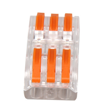 天旭接线端子软硬线通用快速接线端子分线器3孔连接器三进三出四平方SPL-3透明 10个