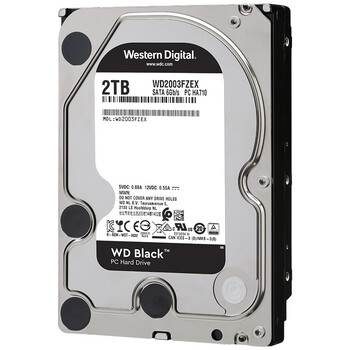 西部数据（WD） 2TB 台式游戏机械硬盘 WD_BLACK 西数黑盘  SATA 7200转64MB  CMR垂直 3.5英寸WD2003FZEX