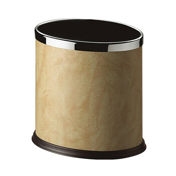 南 GPX-43B 南方固定钢圈包米黄色人造皮单层椭圆垃圾桶 容量10升（2个起订） 商用客房垃圾桶  果皮桶