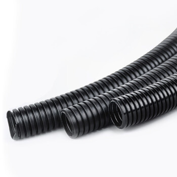 BOWERY PP阻燃波纹管塑料软管电线电缆保护套管穿线软管黑色螺纹管加厚防水尼龙线束管AD21.2 100米/卷  1卷