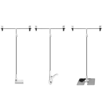 海斯迪克 HKW-162 POP海报纸支架 不锈钢伸缩海报夹子 桌面展示架台式pop广告支架 磁铁T型海报架