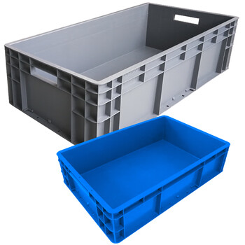 兰诗（LAUTEE）EU64148物流箱 大号长方形周转箱仓储快递收纳箱 蓝色600*400*148