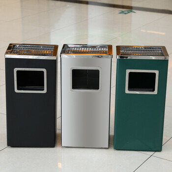 庄太太【方形不锈钢】酒店大堂不锈钢垃圾桶加厚立式烟灰桶