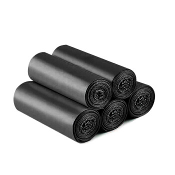 科力邦（Kelibang） 背心手提式垃圾袋 一次性塑料袋100只装 50*60cm/5卷 商用物业办公黑色垃圾袋 KB1002