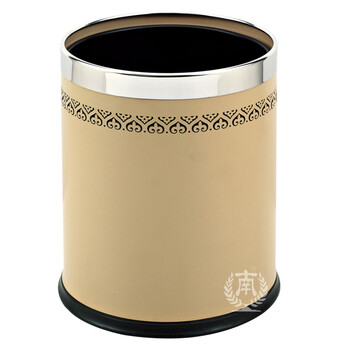 南 GPX-45D 南方圆形双层镂空花垃圾桶 杏色 商用酒店宾馆客房双层垃圾桶 房间桶 果皮桶 内桶容量9.8升