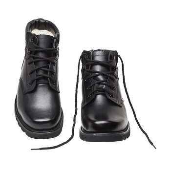 星工（XINGONG）保暖棉鞋男 防滑扣男士短靴户外防寒军迷羊毛皮靴 黑色 40码