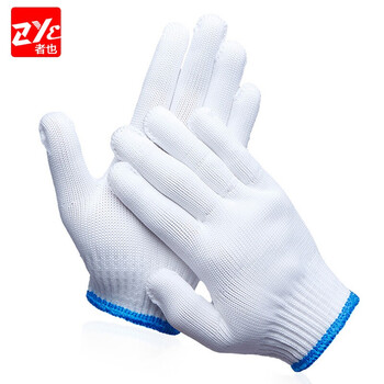 者也（ZYE）耐磨劳保防护手套工地施工搬运汽修工作手套 高密手套【特白12双】 