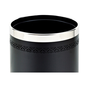 南 GPX-45D 南方圆形双层镂空花垃圾桶 黑色 商用酒店宾馆客房双层垃圾桶 房间桶 果皮桶 内桶容量9.8升