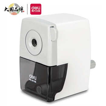 得力(deli简约手摇学生削笔机开学礼物/铅笔削笔器/转笔刀 白色0610B