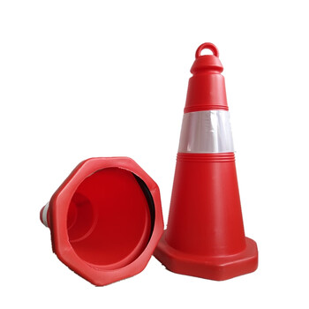 鼎红 50cm高塑料路锥雪糕筒夜间反光路障安全警示锥橡胶条加重