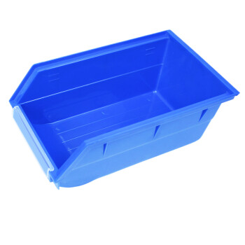 兰诗（LAUTEE）3# 挂壁零件盒 背挂式塑料五金盒元件盒 斜口螺丝收纳盒 蓝色190*105*75