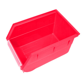 兰诗（LAUTEE）2# 挂壁零件盒 背挂式塑料五金盒元件盒 斜口螺丝收纳盒 红色220*145*125