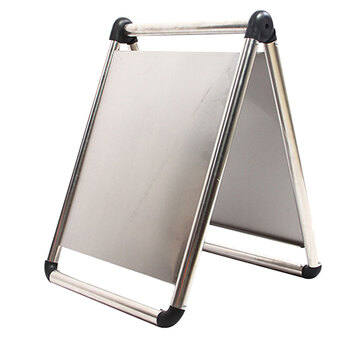 冰禹 BYaf-503 不锈钢标志牌 请勿泊车 警示牌车位停车牌停车桩 小心地滑折叠款