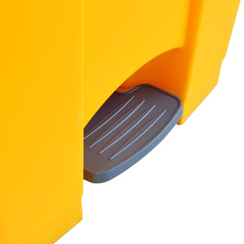 兰诗（LAUTEE）MJ18001 户外脚踏带盖垃圾桶 酒店宾馆商场翻盖果皮箱 30升黄色