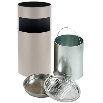 兰诗(LAUTEE)GPX-027 圆形丽格桶 酒店商场电梯口座地垃圾桶 烟灰桶 杏色