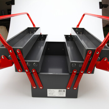 力易得（ENDURA）E8145 翻斗式手提工具箱15 英寸工具箱加厚大号三层折叠翻斗箱车载手提式铁皮工业级