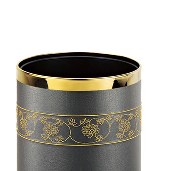 南 GPX-45G 南方多层圆形烤漆垃圾桶 镜金圈 商用酒店宾馆客房不锈钢垃圾桶 果皮桶 房间桶