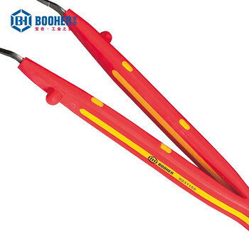 宝合(booher)双色绝缘弯尖横齿镊子159MM 0231155