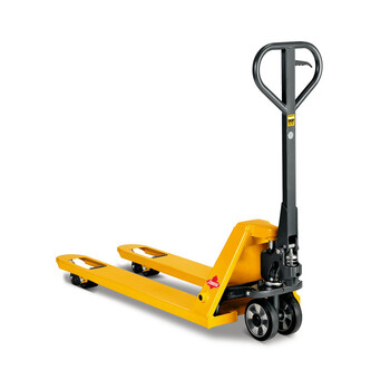 德国亚迈狮 超低放手动搬运车 载重1.0吨 货叉最低位35mm 跨货叉宽550mm PU转向轮/铁双承载轮 BF10L