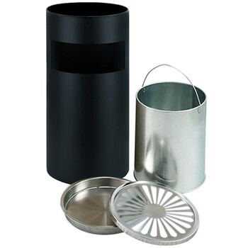 兰诗（LAUTEE）GPX-028 菊花格款圆形丽格桶 酒店商场立式座地垃圾桶烟灰桶 黑色