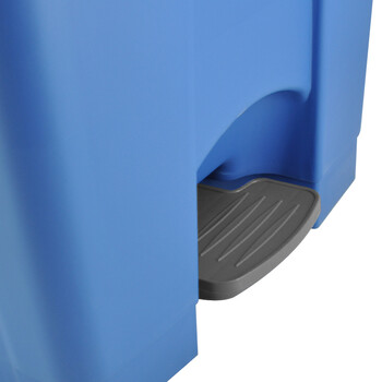 兰诗（LAUTEE）MJ18004 户外脚踏带盖垃圾桶 酒店宾馆商场翻盖果皮箱 87升蓝色